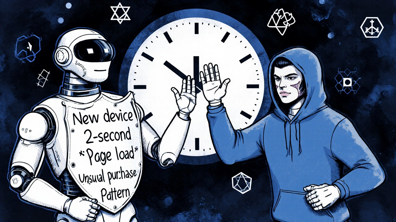 AI guardian blocking fraudster using deepfakes in a high-tech arms race.